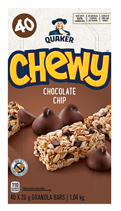 Quaker Chewy Chocolate Chip Granola Bars, 40-Count